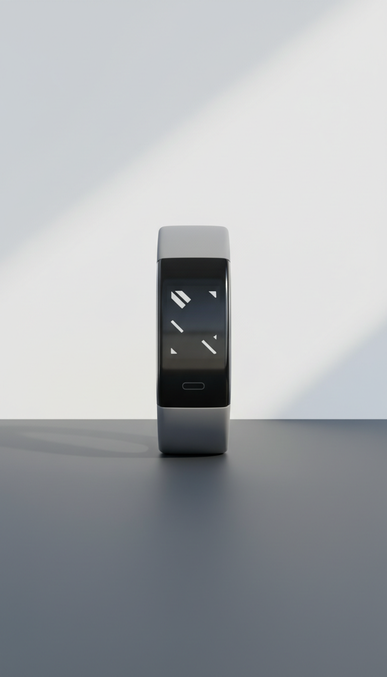 Minimalist Fitness Tracker in Black Polymer